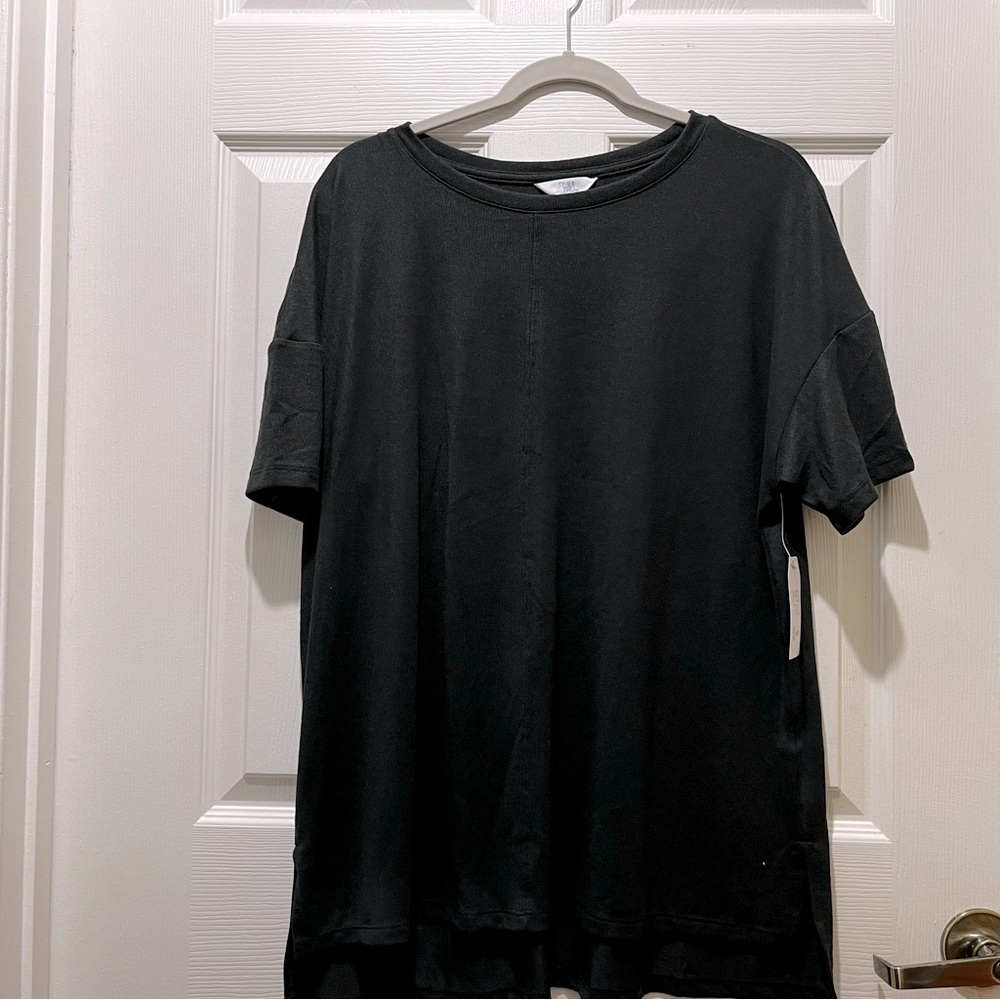 Black tunic length top